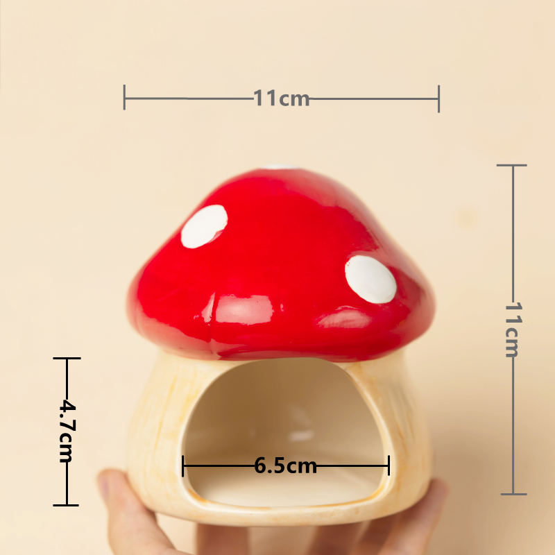 Casa de setas de cerámica para mascotas, artículos para mascotas, jaula para hámster, cuenco pequeño para mascotas, para conejo, hurón, rata, Chinchilla, erizo, productos para mascotas, 2023: Marrón oscuro