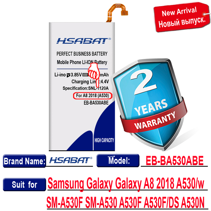 HSABAT EB-BA530ABE 4400mAh Battery for Samsung Galaxy Galaxy A8 A530 SM-A530F SM-A530 A530F A530F/DS A530N A530W Batteries