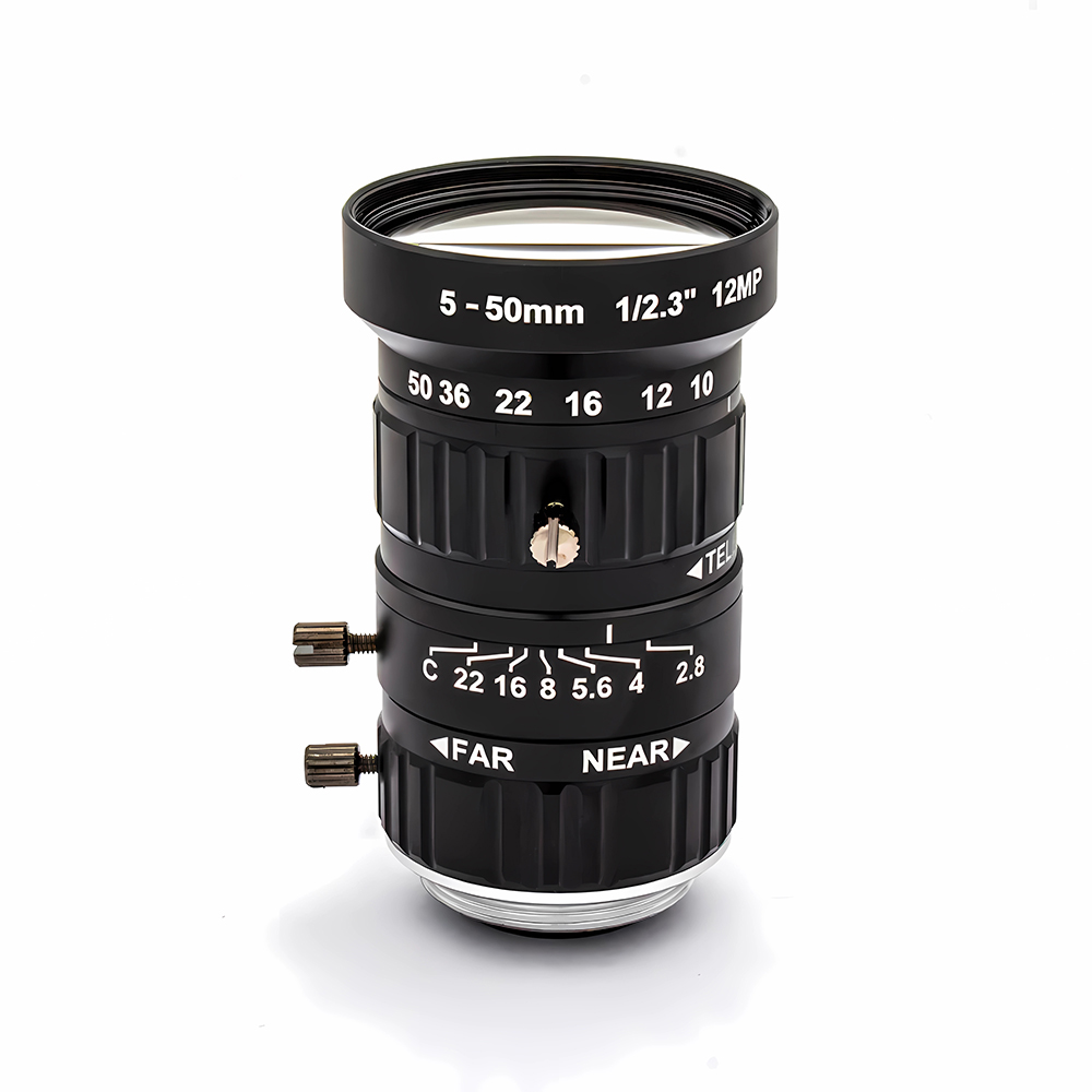 WGWK 4K 12MP CS Mount CCTV Lens 1/1.8" Format Manual Iris 5-50mm Industrial Zoom Lens For Machine Vision Surveillance IP Camera