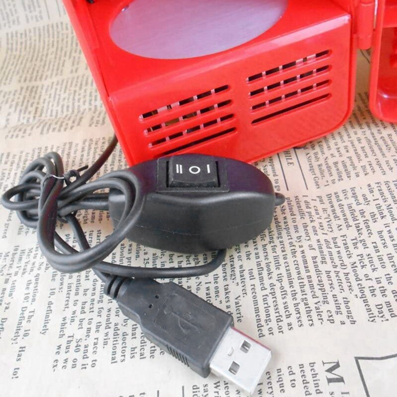 Mini Red USB Fridge Cooler Beverage Drink Cans Cooler / Warmer Refrigerator for Laptop PC Computer