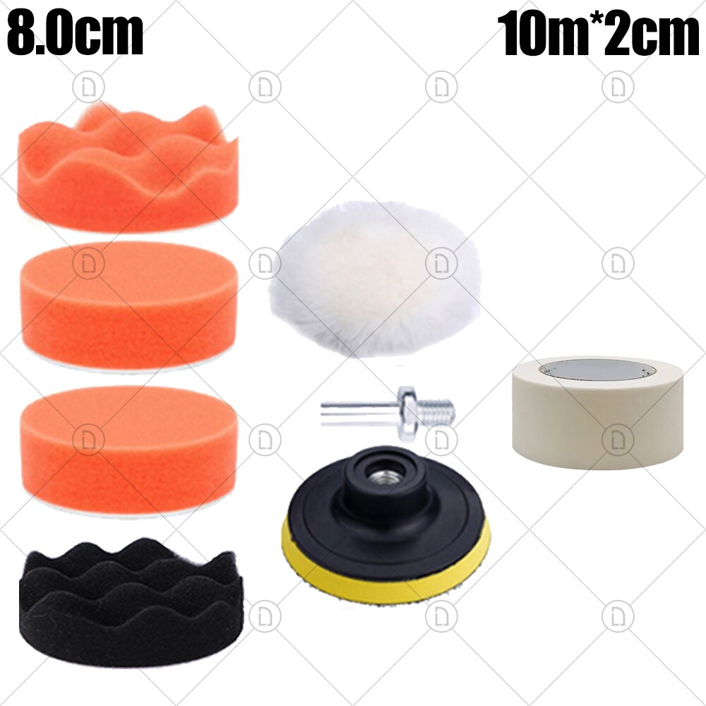3 Inch Car Polishing Kit Polish Pad Car Polish Buffing Pad Abrasive Disc Sponge Foam Pads Polisher For Headlight Refurbish: 8