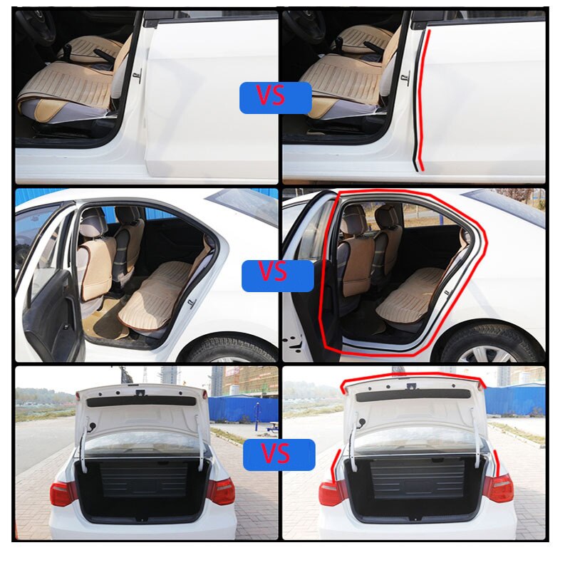 Autodeur Rubberen Afdichting Strips Auto Afdichting Protector Sticker Rubber Afdichting Strip Autoruit Deur Motorkap Geluidsisolatie