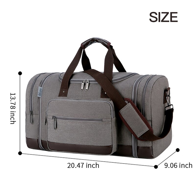 WOHLBEGE, bolsa de viaje para hombre, lona, bolsa de viaje de gran capacidad, bolsas de viaje, bolsa de viaje para caballero, bolsa de equipaje de mano