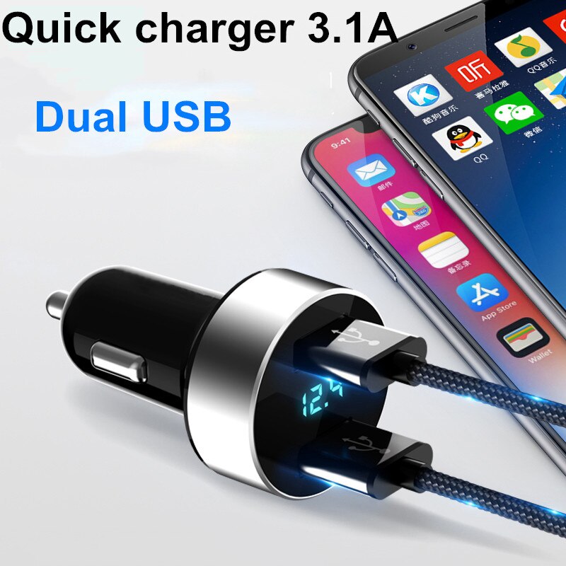 Vanniso Dual Car USB Charger Quick Charge QC 3.0 For Samsung S8 S9 S10 Xiaomi Redmi Huawei Mobile Phone Fast Charging Adapter