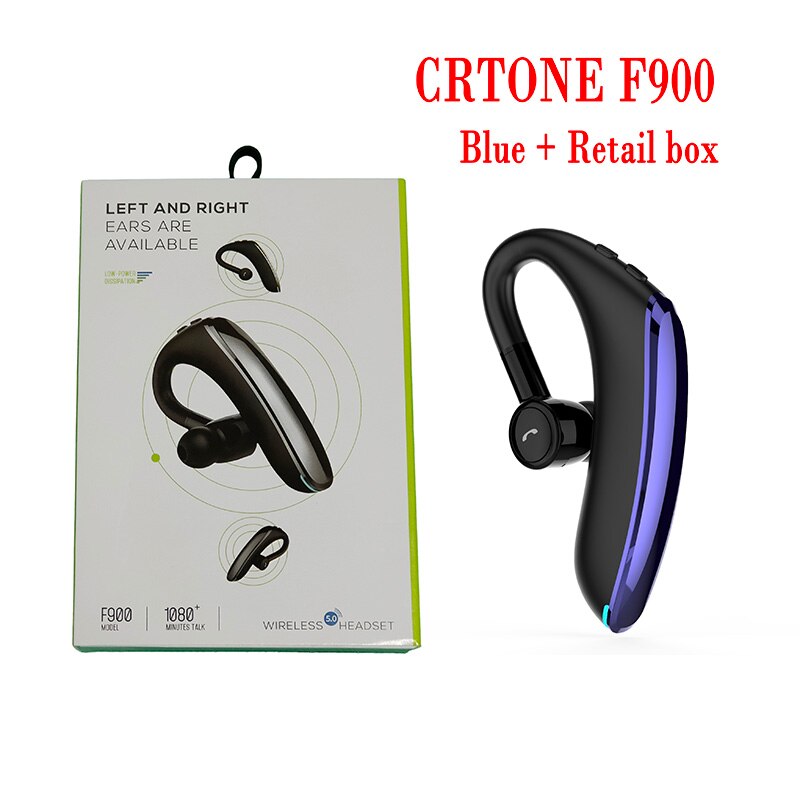 F900 bluetooth-oortelefoons, muziekheadset, oortelefoon, werkt op alle android ios-smartphones, draadloze sportoortelefoons, werktijd 25 uur: F900 blauw met doos