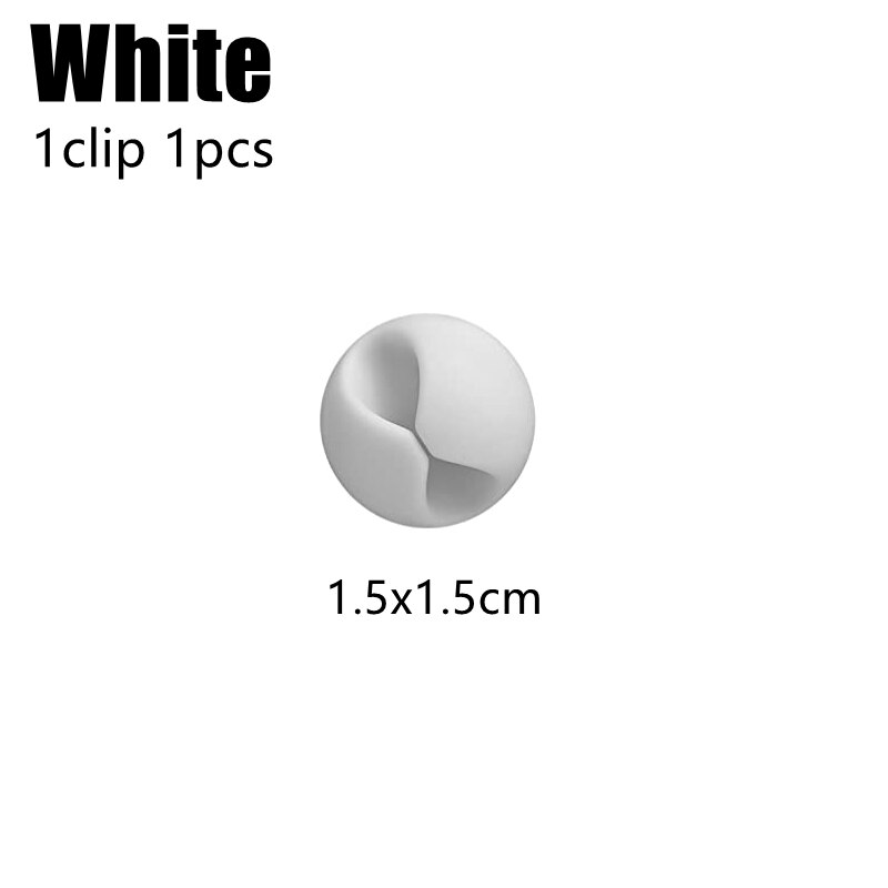 Cable Management Cord Organizer Kit Self Adhesive Cable Clips Cord Desk Wire Ties Fixer for TV PC Computer Headphone Line Holder: 1pcs White (1 clip)
