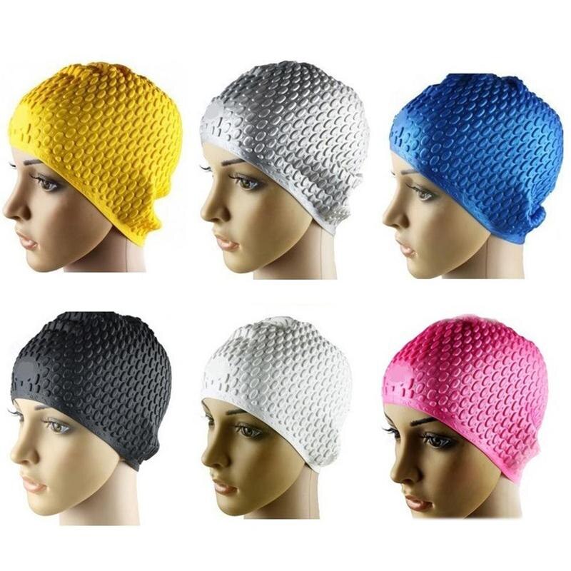 Swimming Caps Men and Women Waterproof Large Ear Plug hats Protect Swim Swimming Supplies Silicone Cap Swimming X9L3