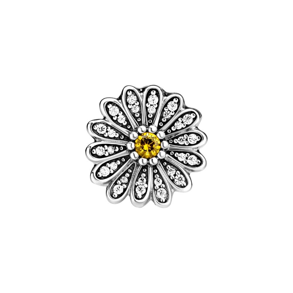 Nuovo 100% argento Sterling 925 primavera fiore margherita pavimenta quadrifoglio Clip fascino misura gioielli fai da te donne braccialetto originale