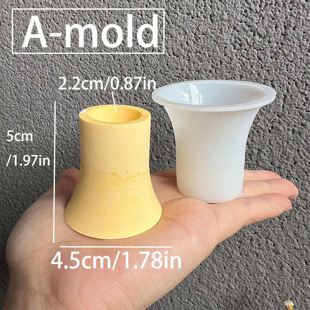 Silicone Mold Tray Candle Holder DIY Cimento Candlestick Decoração Tealight Holder Argila de resina de gesso: Verde claro
