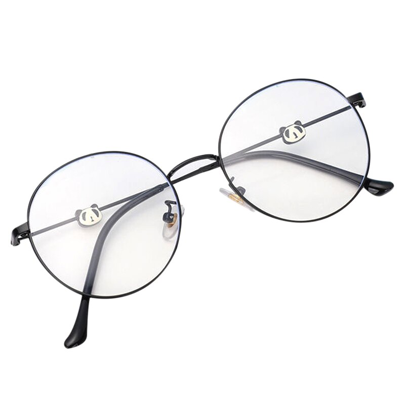 Cute 3D Panda Glasses Anti-Blue Light Anti-Radiation Glasses Round Shaped for Women TC21: Black
