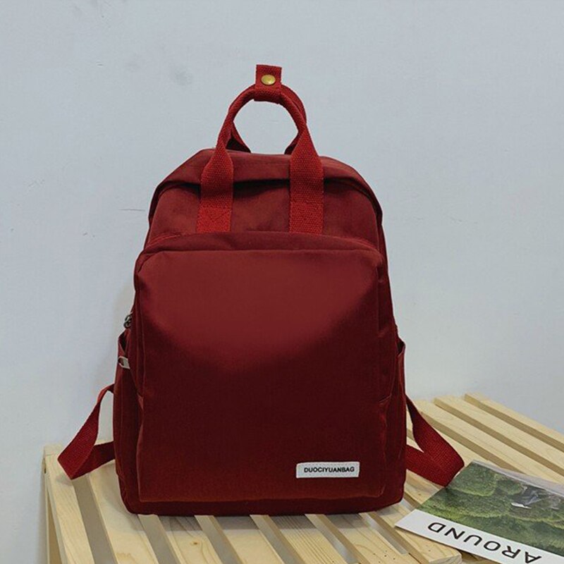 Vrouwen Rugzakken Brand Waterdicht Grote Capaciteit Vintage Nylon Schooltas Voor Tieners Meisjes Rugzak Vrouwen: Burgundy