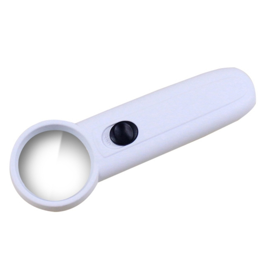 Hand illuminated magnifier / magnifying glass / Reading support with 15 X magnification and LED lens diameter For