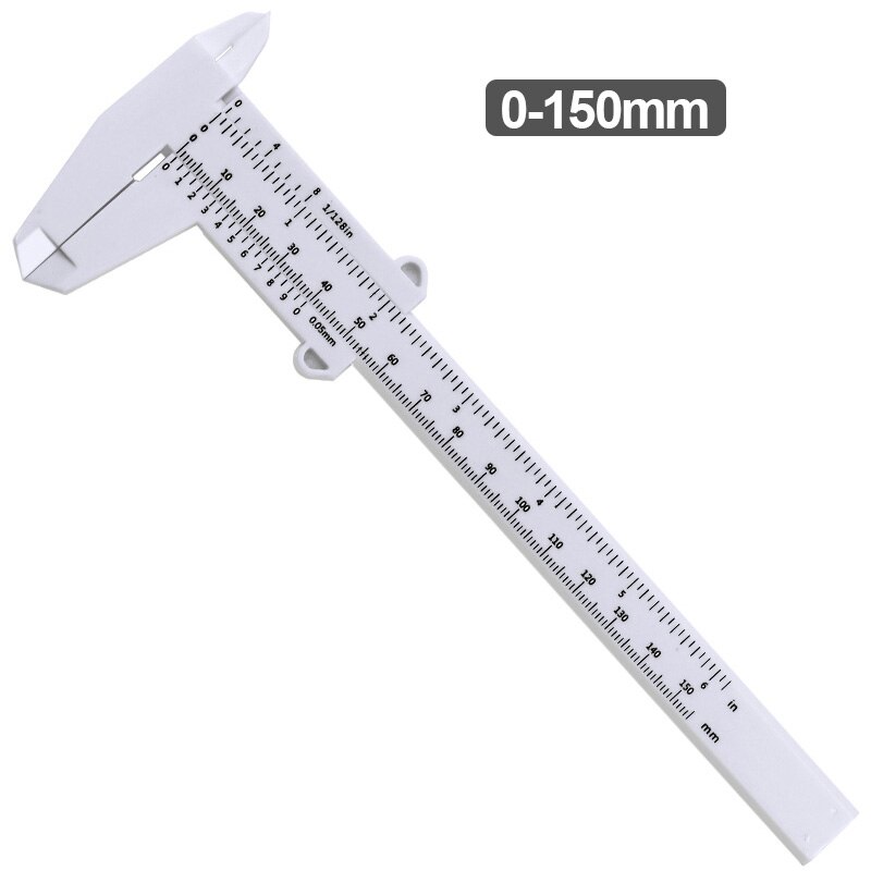 0-150MM double scale plastic vernier caliper ruler student measuring gauge measuring caliper: white