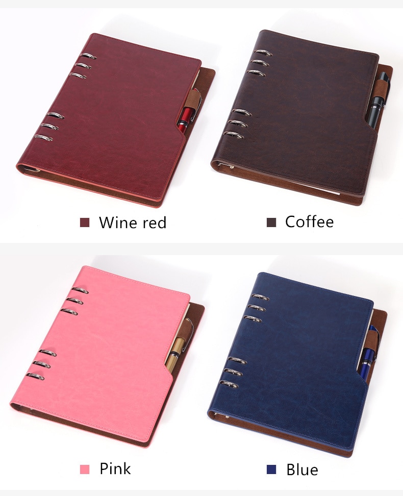Anteckningsbok  a5 b5 läder bullet journal årsplanerare spiral agenda personlig dagbok pärm fickorganisatör för pappersvaror