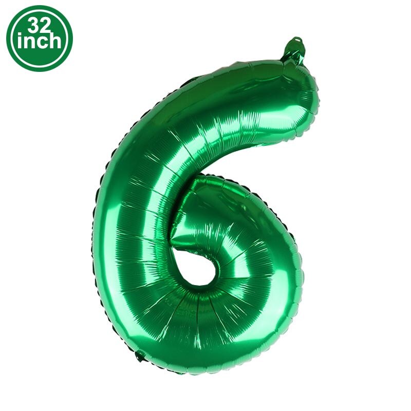 32 Inch Green Large Numbers Balloon 1 2 3 4 5 6 7 8 9 Kids Birthday Ball Digit Wedding Anniversary Figure Golob Ballon
