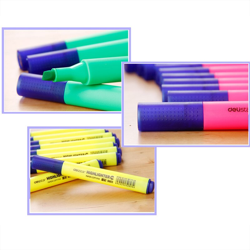 10Pcs Highlighters Fluorescent Markers Pen Triangle Bar Highlighter Pen Painting Draw Album Photo Japanese Stationery