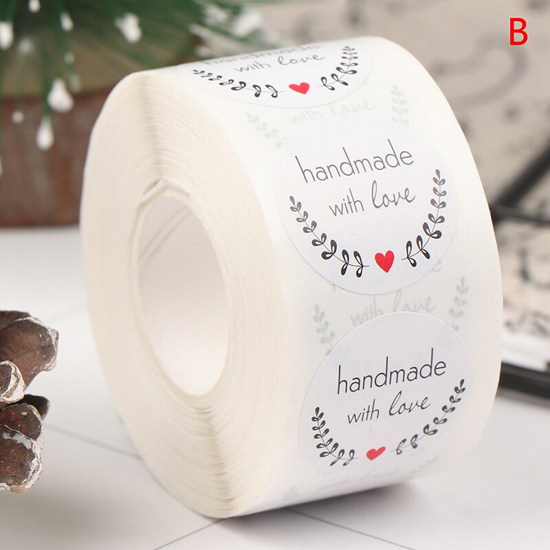 500Pcs/roll Thank You Sticker for seal label scrapbooking Kraft sticker Baking: B