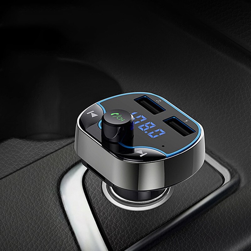 T24 voiture FM émetteur double USB chargeur rapide Navigation vocale voiture mains libres appel Bluetooth lecteur MP3