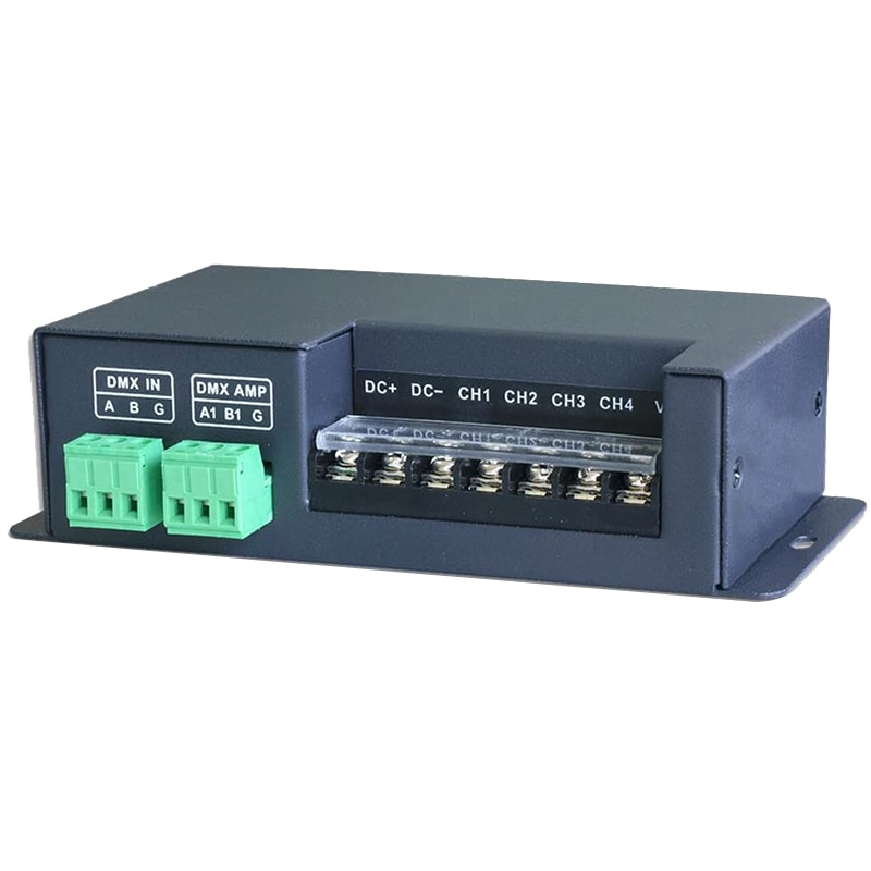 4 Kanalen DMX-512 Decoder Converter Constante Volatge DMX-PWM Controller Decoder Voor 4CH Rgbw Led Lamp Licht Full-Color Led