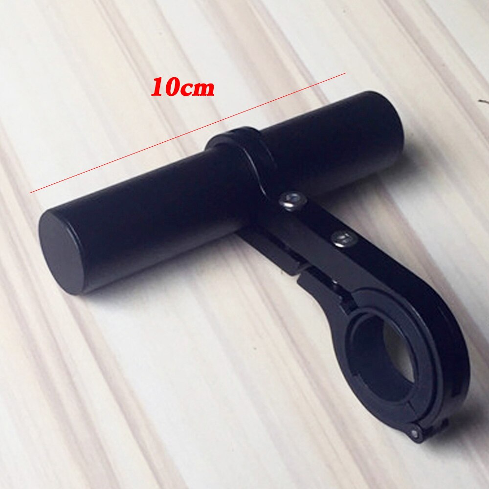 bike handlebar Bike Bicycle Flashlight Holder Handle Bar Front Light Extender Mount Bracket single and doule frame: 10cm Black