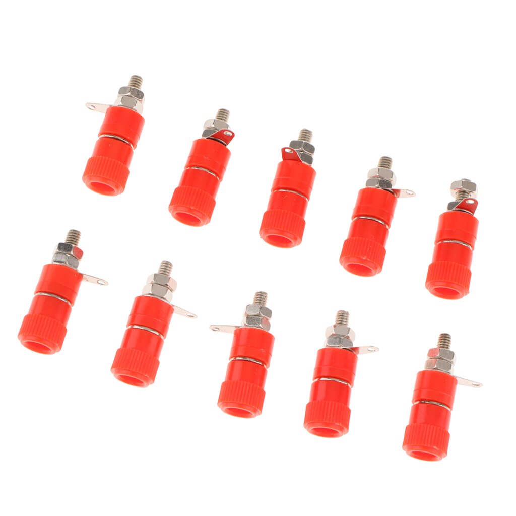 10 pieces 4mm Banana Plug Socket Jack Banana Binding Post Connector Terminal Amplifier Terminal Connector Binding Post Plug