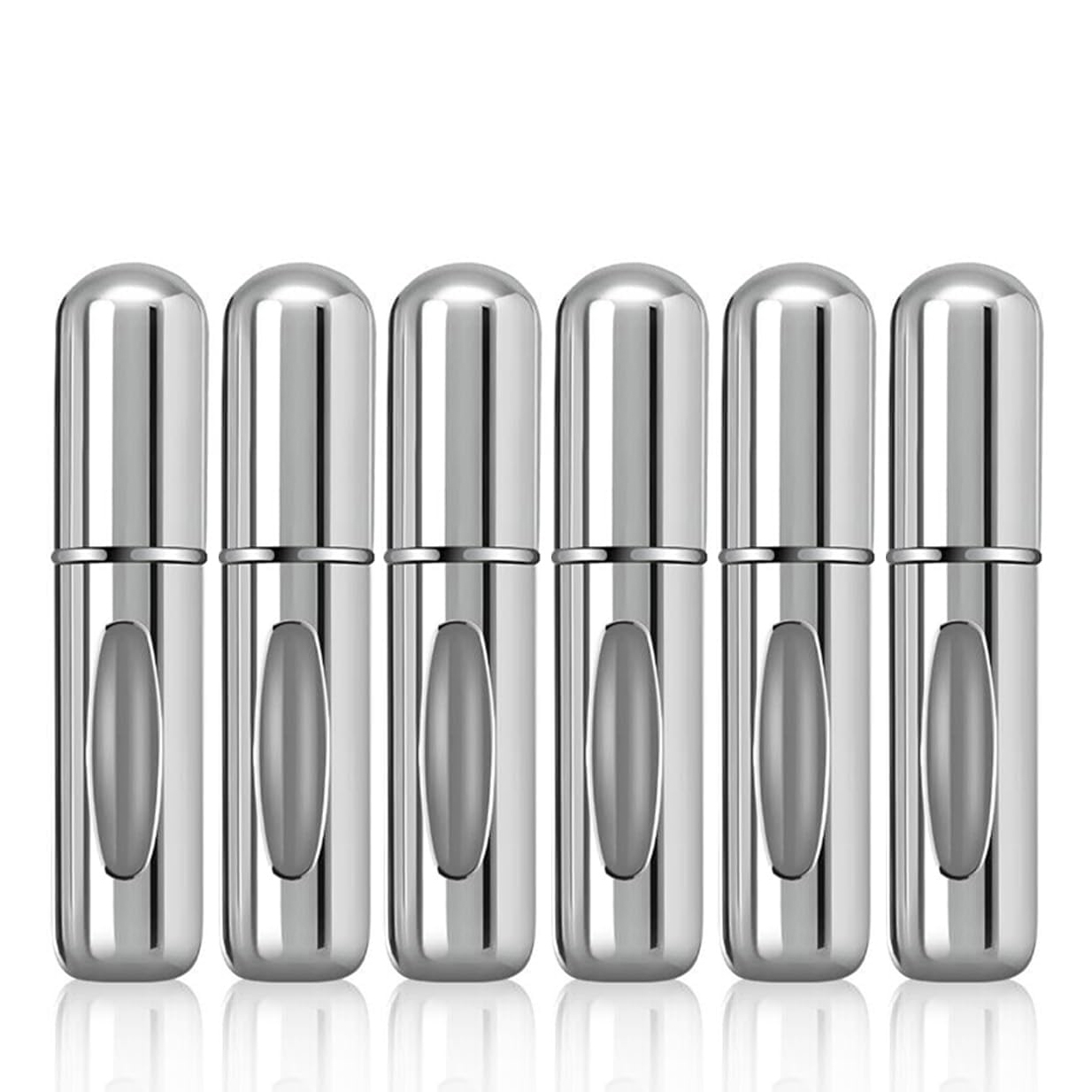 1/6 Teile/satz Reise Parfüm Nachfüllen Flasche Tragbare Mini Zerstäuber Nachfüllbare Spray Wiederaufladbare Tasche Dispenser Köln Sprayer: Silber