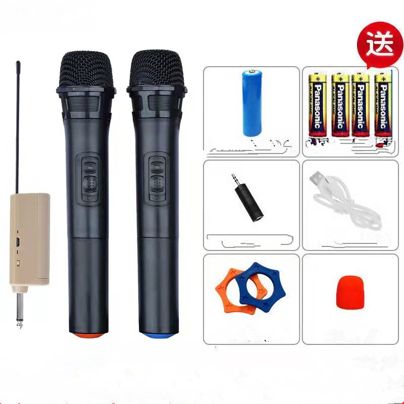 Handheld Wireless Microphone UHF Dynamic Mic with Portable Mini Receiver Compatible with Speaker Karaoke System Home Theater: Type-E