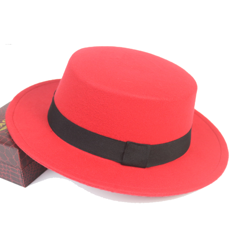 9 farver jazz kasketter herrehatte imiteret uldne kvinder mænd damer fedoras top hat europæisk amerikaner runde kasketter bowlerhatte: 2