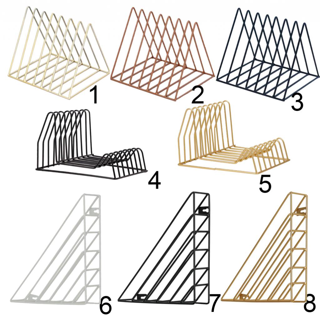 Organizador de archivos Irregular/triangular, colección de cables, estante de almacenamiento de hierro para escritorio, estantería, soporte para revistas para decoración del hogar y oficina