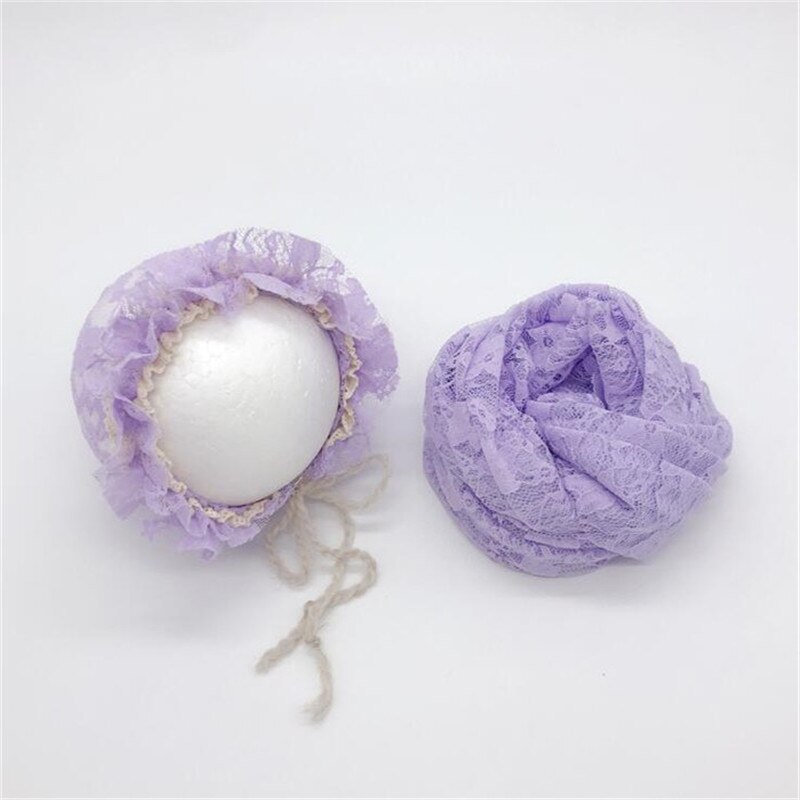 Chapeau en dentelle extensible pour -né | Couverture enveloppantes, accessoires pour photos de bébés, vêtements pour photos de bébés: light purpie