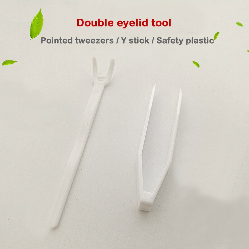 100 stk falske øjenvipper gaffel engangs øjenlågstape hjælpe usynlig øjenlåg fast gaffel dobbelt øjenlåg skygge mærkat værktøj y/u form