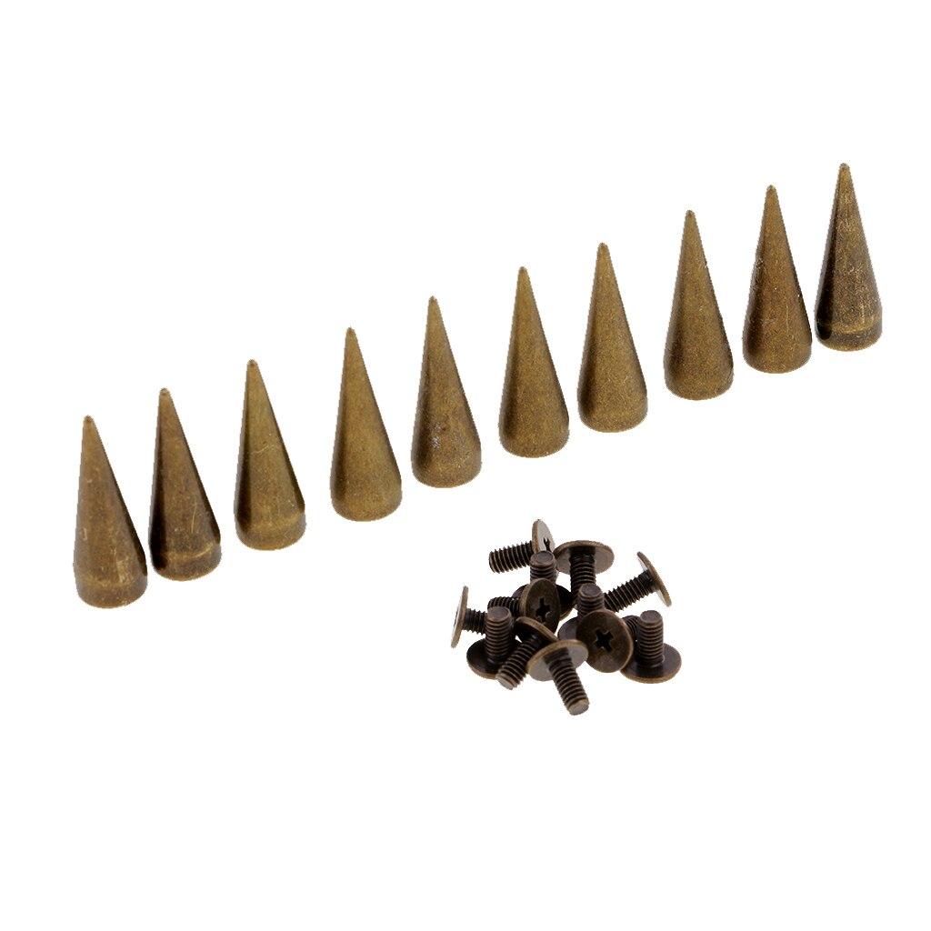 10pcs Cone Punk Rivet Metal Stud Spots Spike Screwback Leathercraft DIY