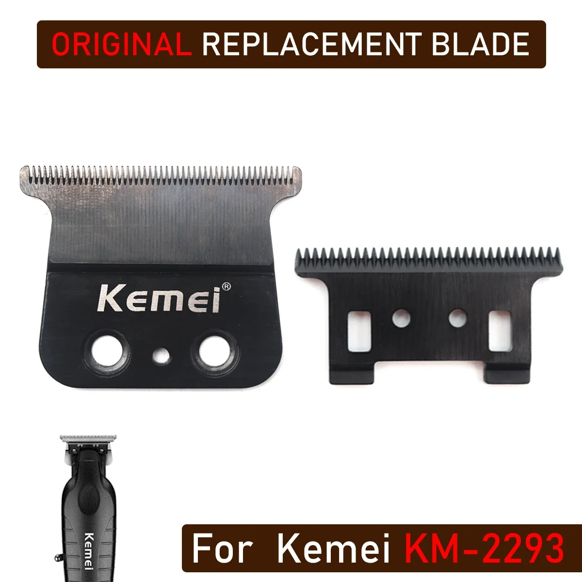 Kemei KM-2293 Original Ersatz Klinge Haar Haarschneidemaschine Klingen Cutter Kopf Für Elektrische Haar Trimmer Schneiden Maschine Zubehör: Schwarz