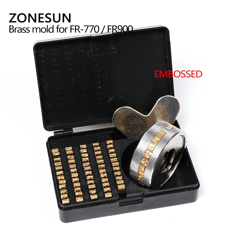 ZONESUN Heat Stamping Alphabet Set Press Machine FR900 FR770 Alphabet Set Date Coding Machine Letter Numbers Brass for FR770