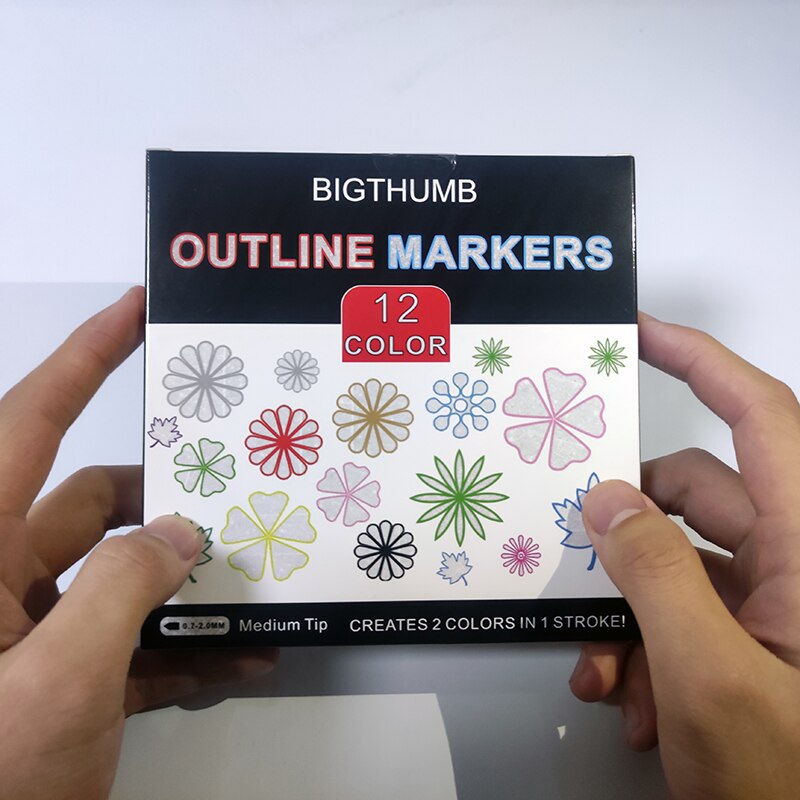 Rotuladores metálicos de contorno, juego de 24 bolígrafos de pintura mágicos de doble línea para niños y adultos, dibujo artístico, firma, diario para colorear