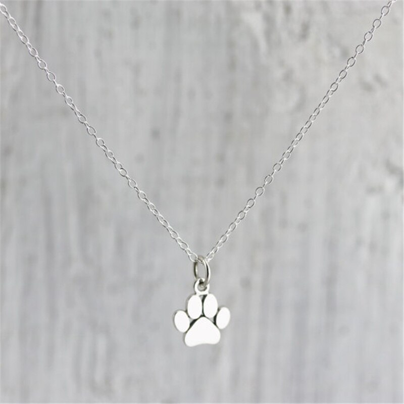 Delysia King Women Trendy Pet memoriale collana in oro ragazze simpatico ciondolo con stampa zampa di animale