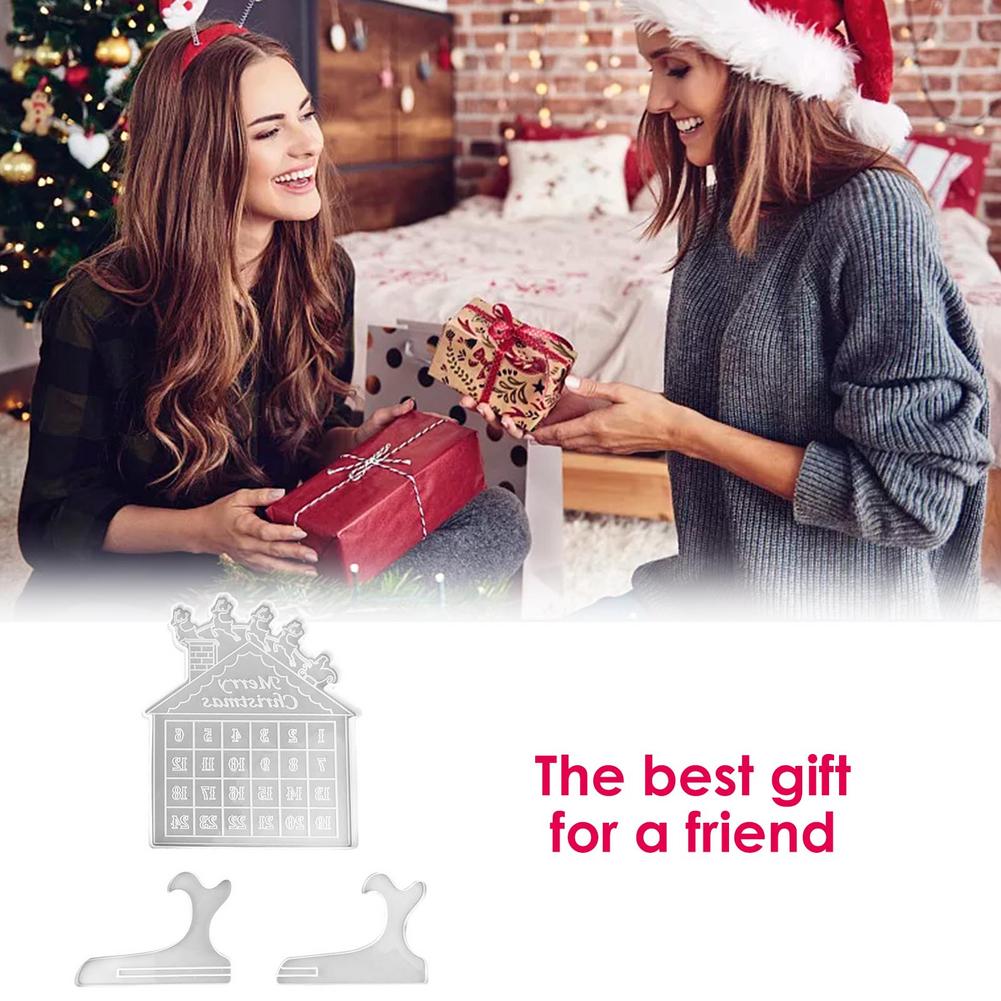 Moules de calendrier de compte à rebours de noël en Silicone, moules en résine réutilisables pour l&#39;avent de noël, pour la décoration de Bar,