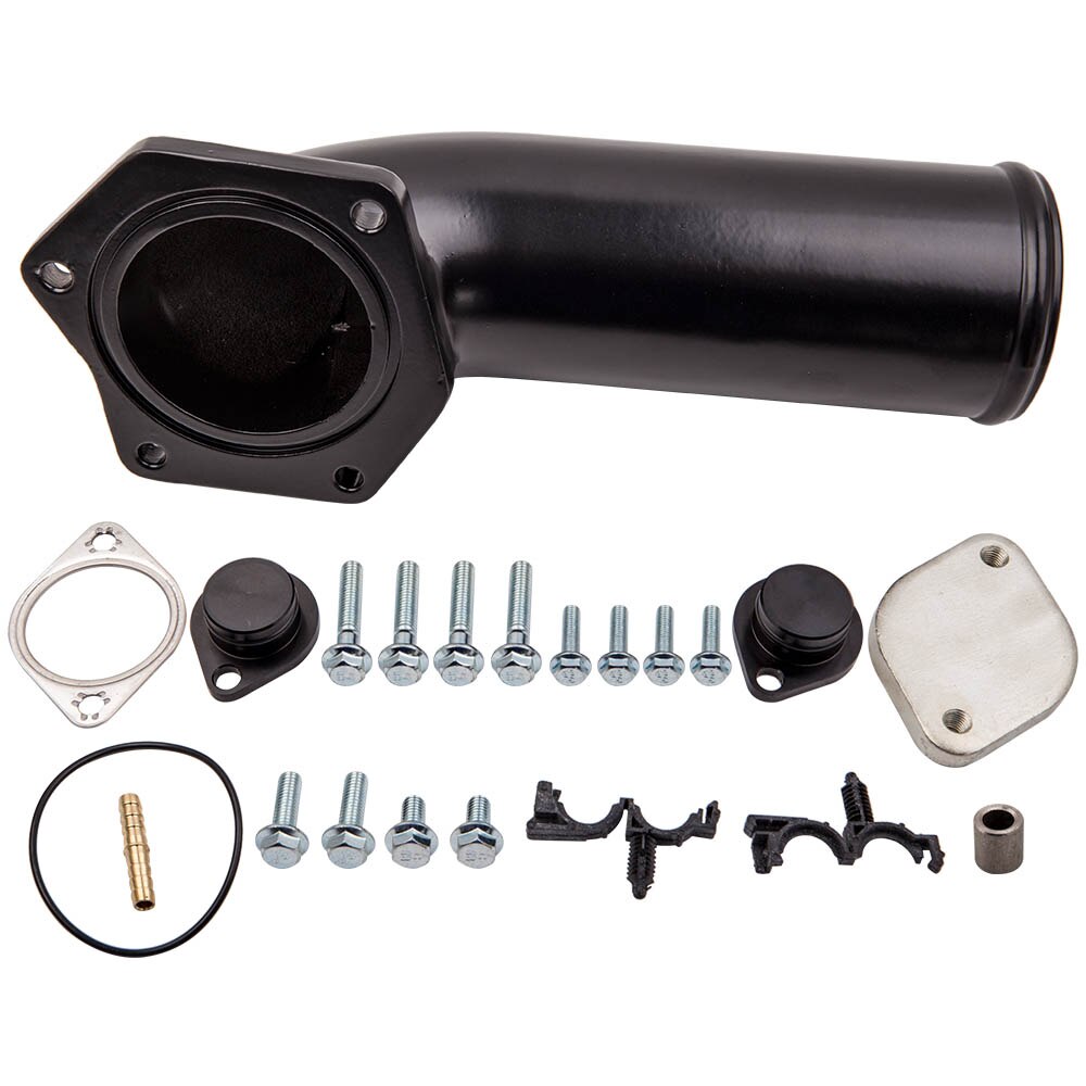 EGR Valve Delete Kit & Intake Elbow Black for Ford Powerstroke Diesel 6.4L