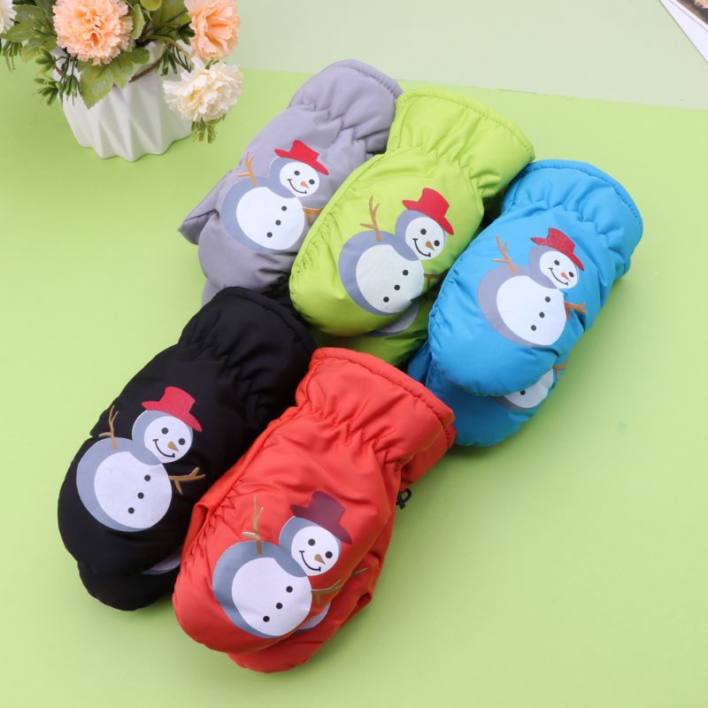 Guantes de esquí de invierno cálido para niños y niñas guantes de nieve antideslizantes impermeables y resistentes al viento guantes de esquí de muñeca extendidos