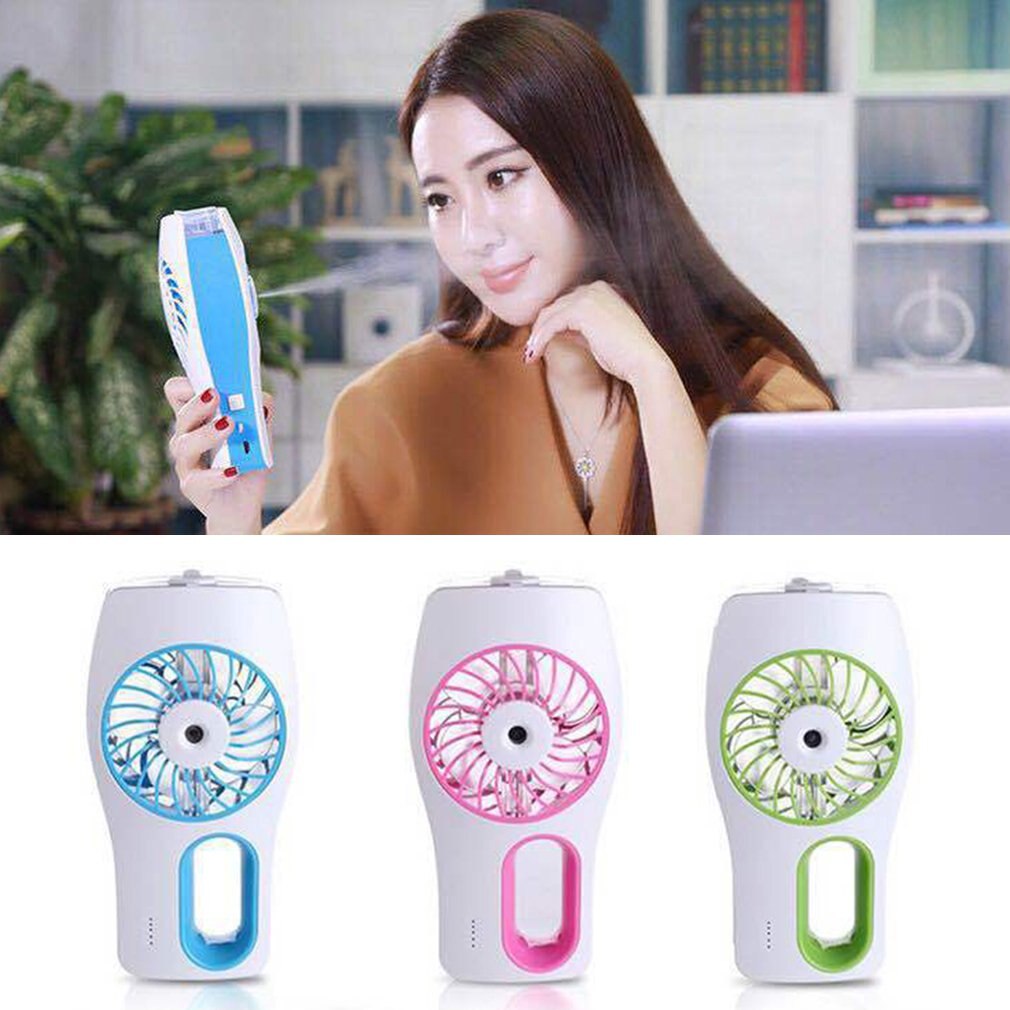 Handheld Misting Fan Mini Usb Oplaadbare Batterij Operated Misting Fan Draagbare Persoonlijke Ventilator Met Spray Fles Water