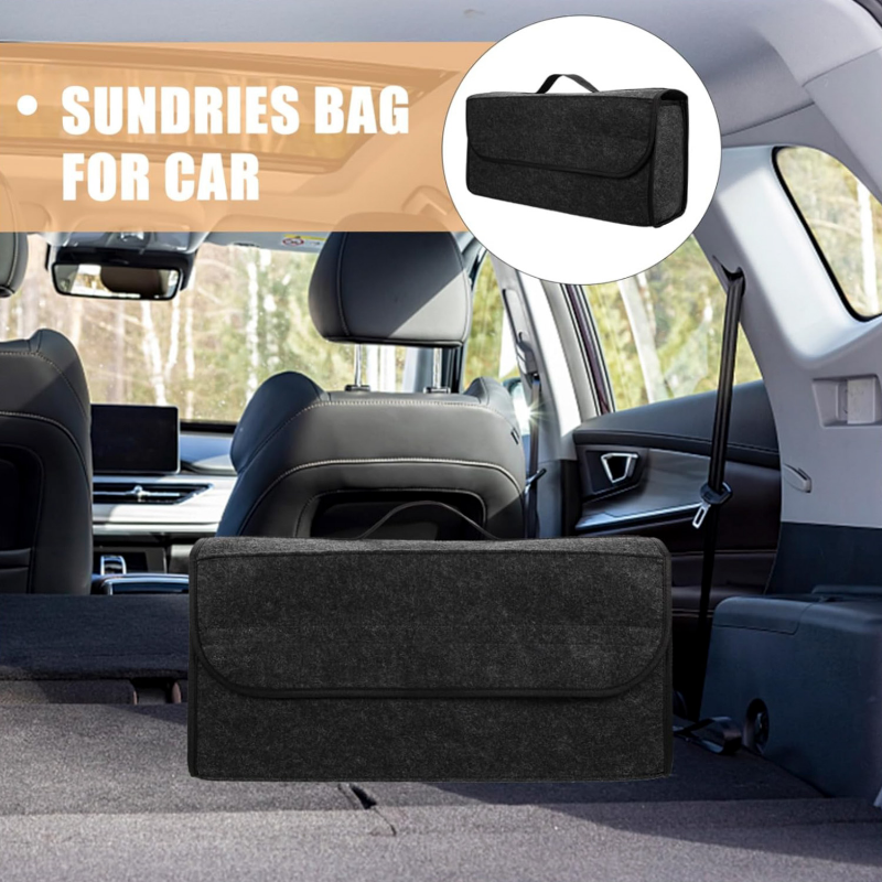 Organizador de maletero de coche, bolsa organizadora de coche, compartimento plegable antideslizante gris, herramienta organizadora de almacenamiento, accesorios para coche,