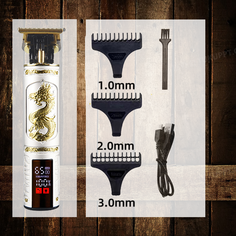 Professionele Elektrische Scheerapparaat voor Mannen Scheermes voor Mannen Maaier Baard Trimmer Kapper Scheren Machine T9 Tondeuse: WHITE