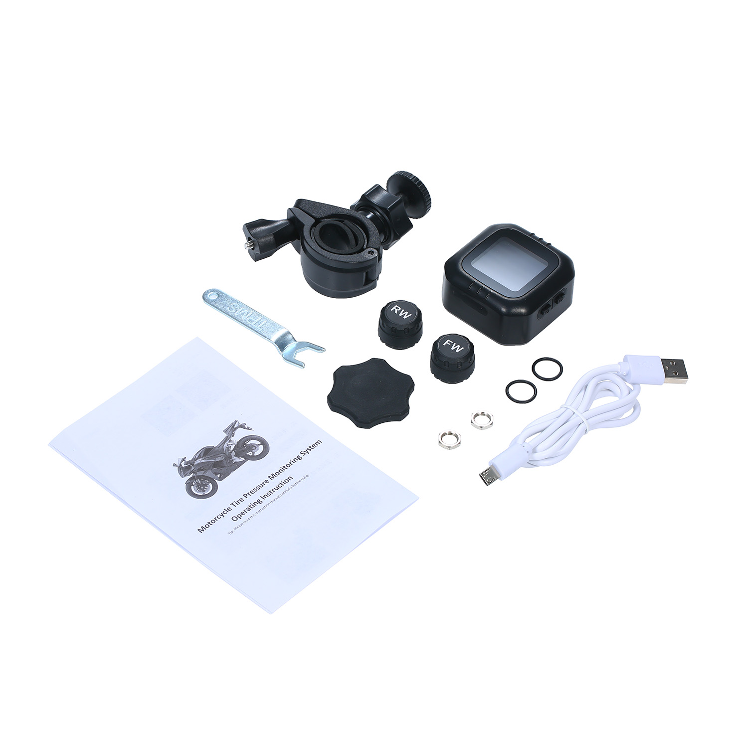 Moto Sistema di Monitoraggio Della Pressione Dei Pneumatici TPMS Senza Fili auto Pneumatico Sistema di Allarme Impermeabile con 2 Sensori Esterni Moto