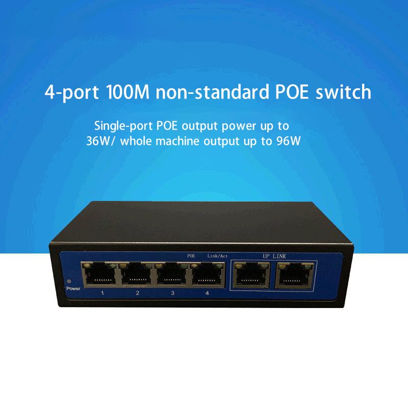 4 + 2 6-Poort Niet-standaard 24V Poe Schakelaar 70W Ingebouwde Voeding 4578 Voeding Schakelaar