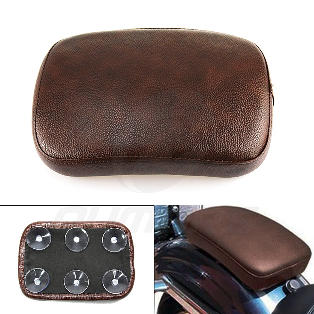 OUMURS Motorcycle Rear Passenger Cushion Pillion Seat Pad Suction Cups For Harley Dyna Sportster Softail Touring XL 883 1200