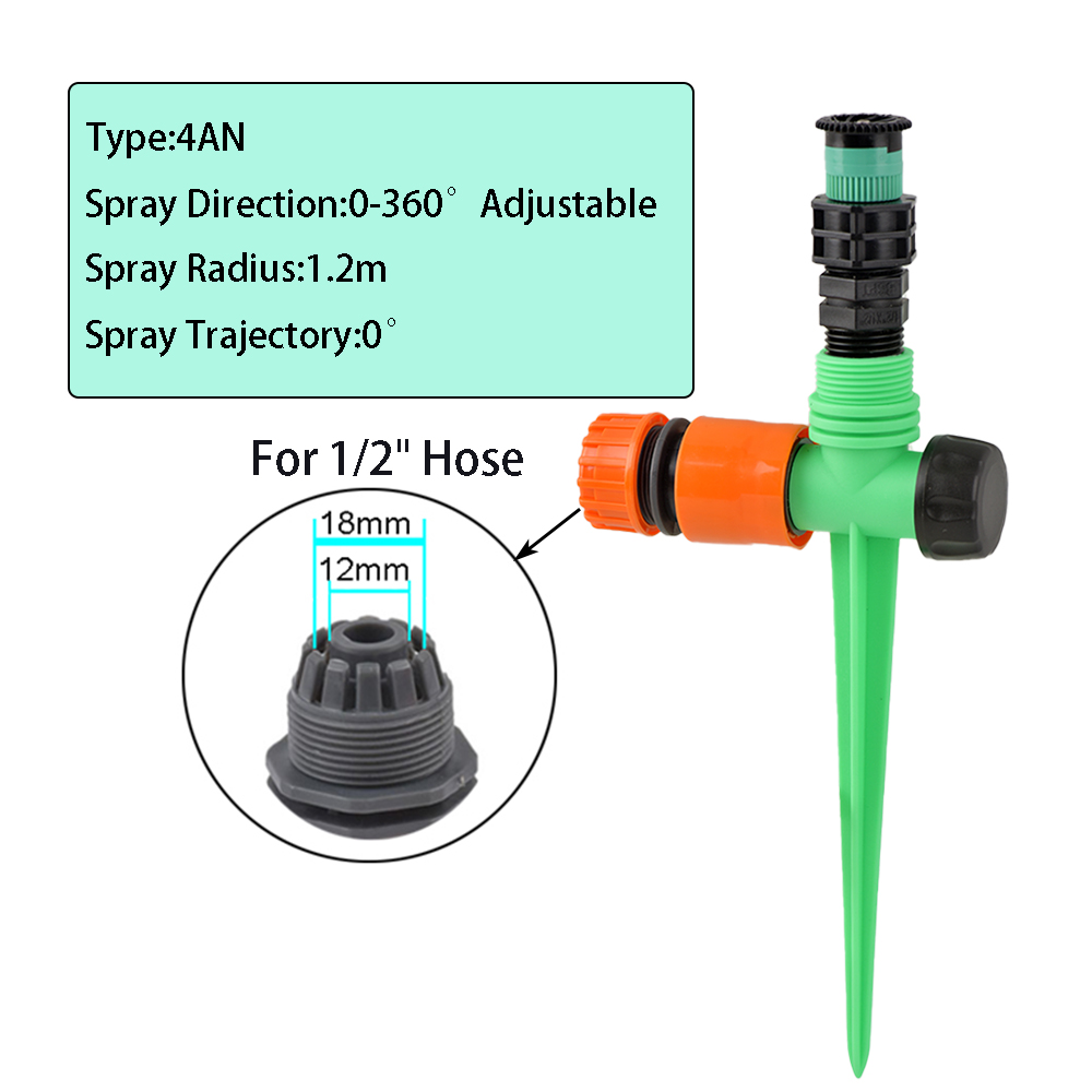Tuinsproeier 0-360 ° Rotatie Irrigatie Bewateringssysteem Automatische Landbouw Gazon Boerderij Kas Plant Met Plastic Houder: MULTI