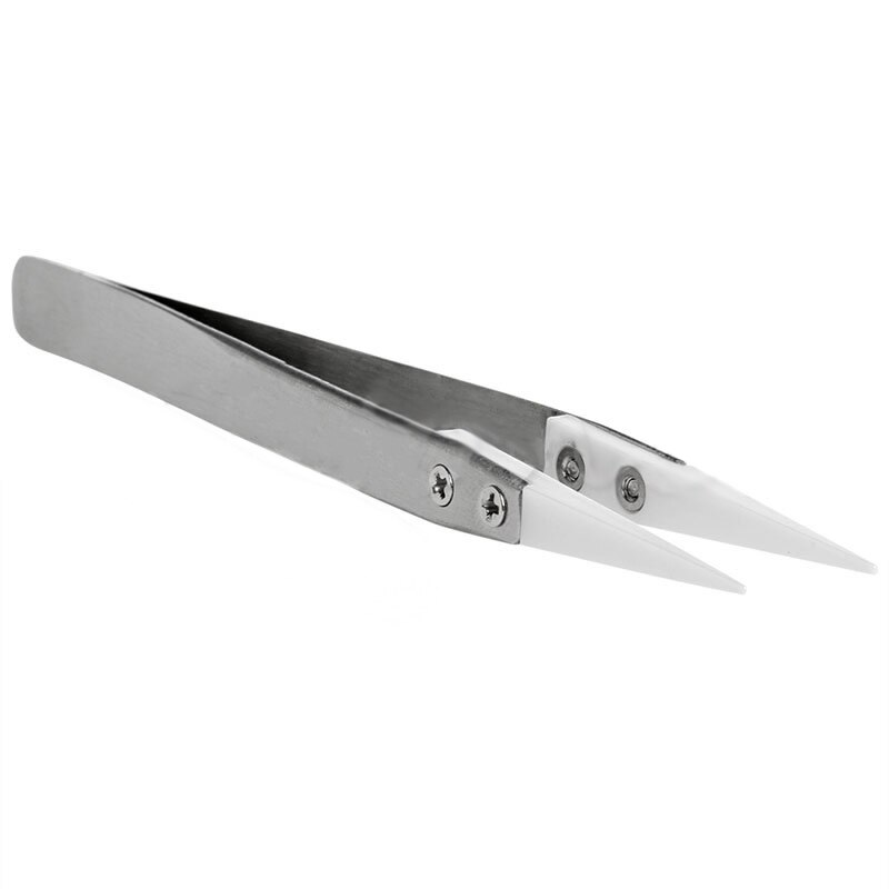2- pack precisie keramische pincetten, niet-geleidend, antistatisch, zeer hittebestendig pincet