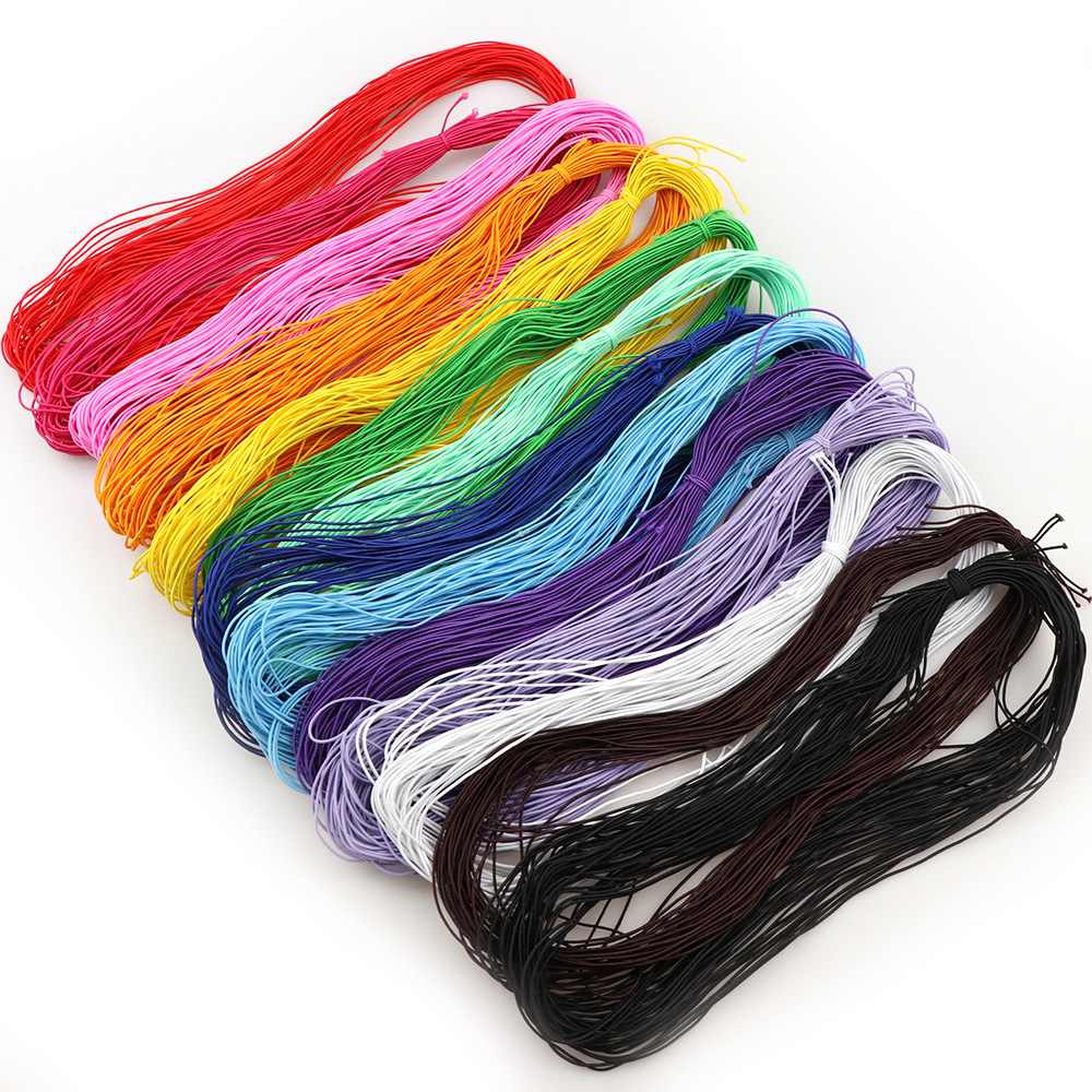 Corde élastique pour noyau élastique | 20 m/ensemble de 14 couleurs, 0.8mm ligne caoutchouc élastique, cordon de perles en Nylon, bracelet à bricoler, collier bijoux couture, accessoires de couture