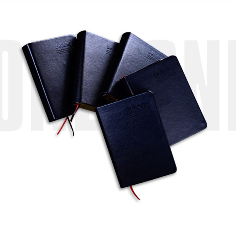 12X17Cm 240 Sheets Black Cover Bijbel Boek Schrift Fotoalbum Baby Dagboek Notebook 5Cm Dikke Geloven golden Rim Wit Papier