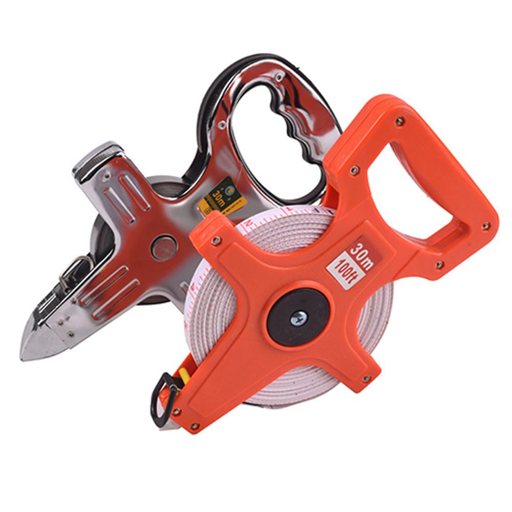 30M 50M 100M Tape Measure Retractable Metric Tape Open Reel Long Steel/ABS Tape Measuring Ruler Woodworking Tools
